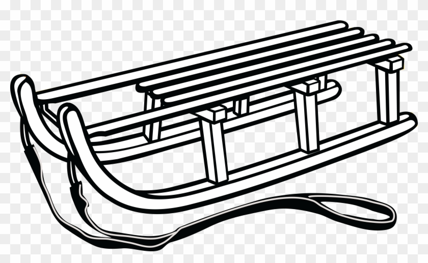 Free Clipart Of A Luge - Sledge Black And White #323437