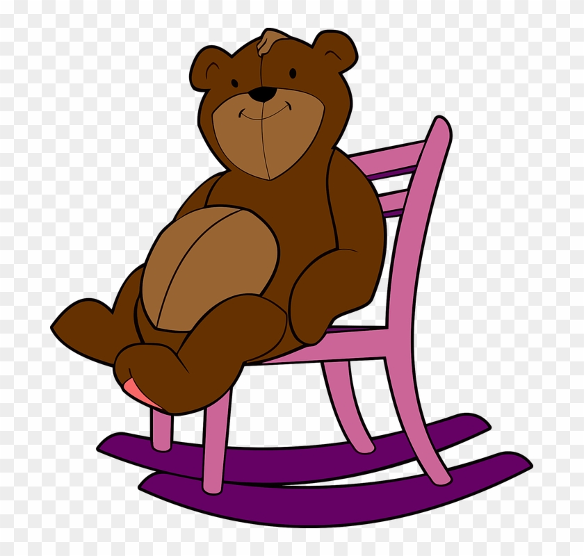 Stuffed Animal Clipart - Bear Sitting On Chair Cartoon #323467