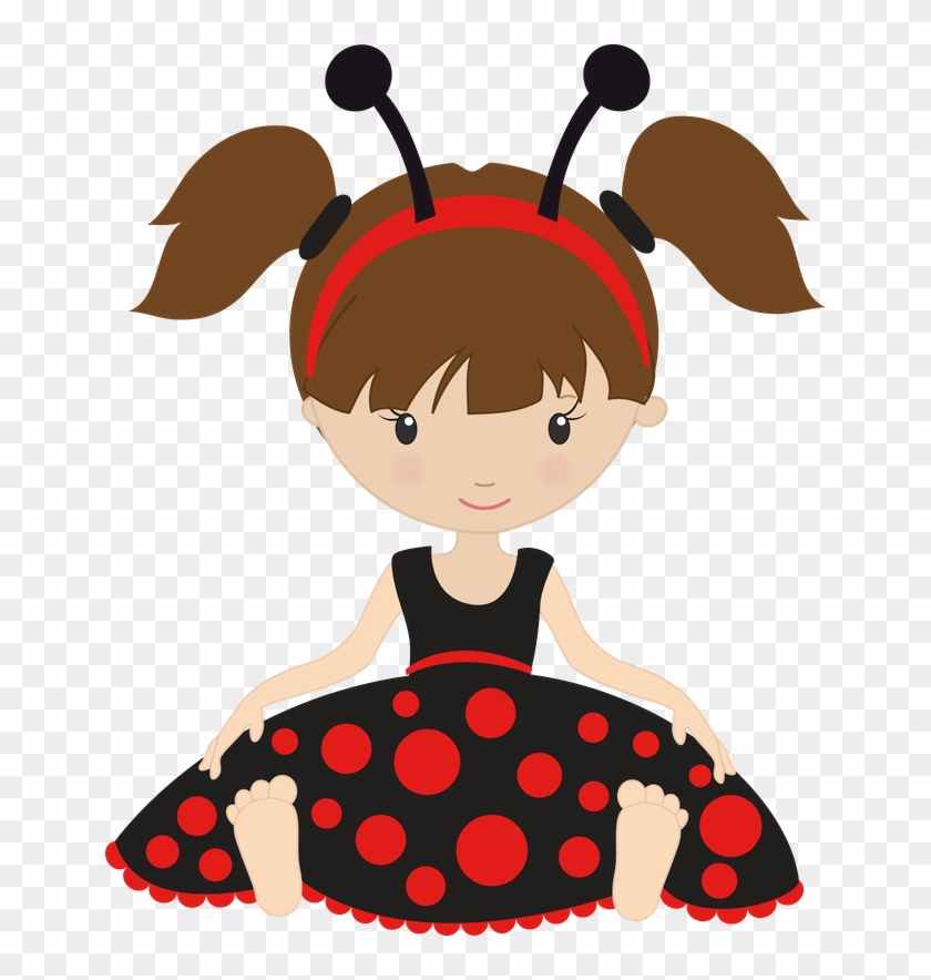 Art Girlladybugclip - Inktastic Ethnic Ladybug Girl In Black Dress Baby Bib #323494