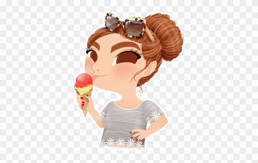 Anna Lubinski - Illustration - Cartoon Portrait - Character - She Is Eating Ice Cream Clipart #323541