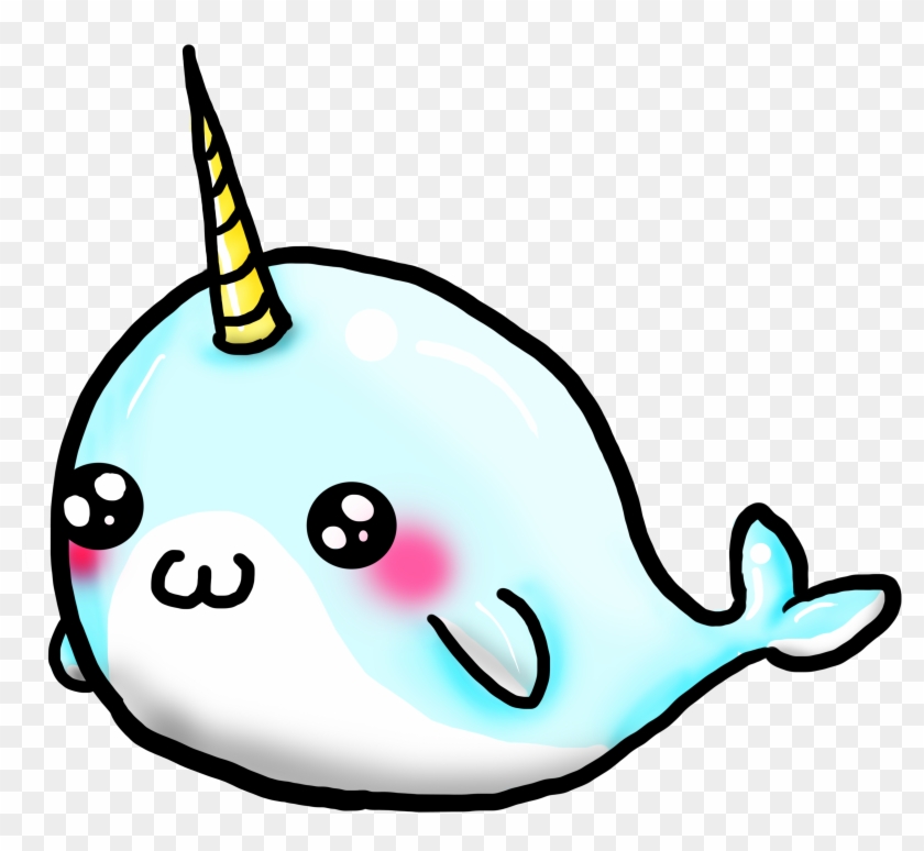 Narwhal Clipart Adorable Pencil And In Color Narwhal - Narwhal Cartoon #323605