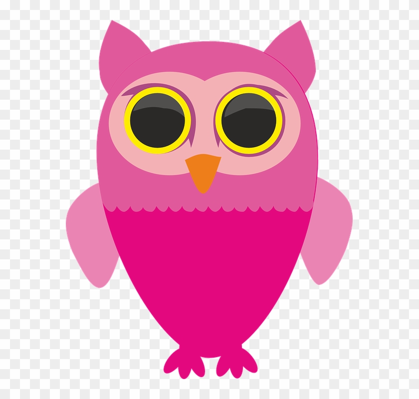 Big Bird Clipart - Gambar Burung Hantu Warna Pink #323660