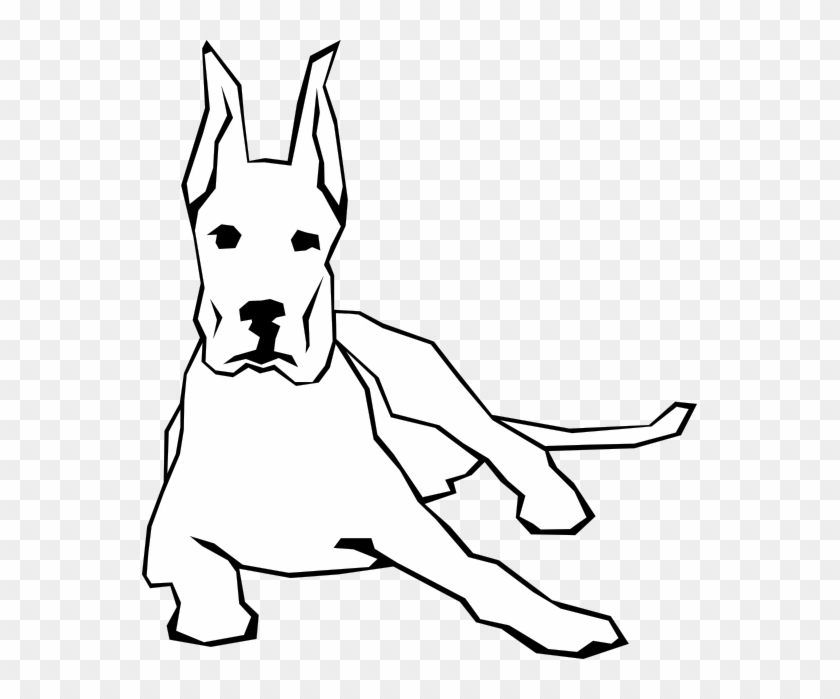 Dog Simple Drawing 9 Black White Line Art Scalable - Black And White Pictures Simple #323709
