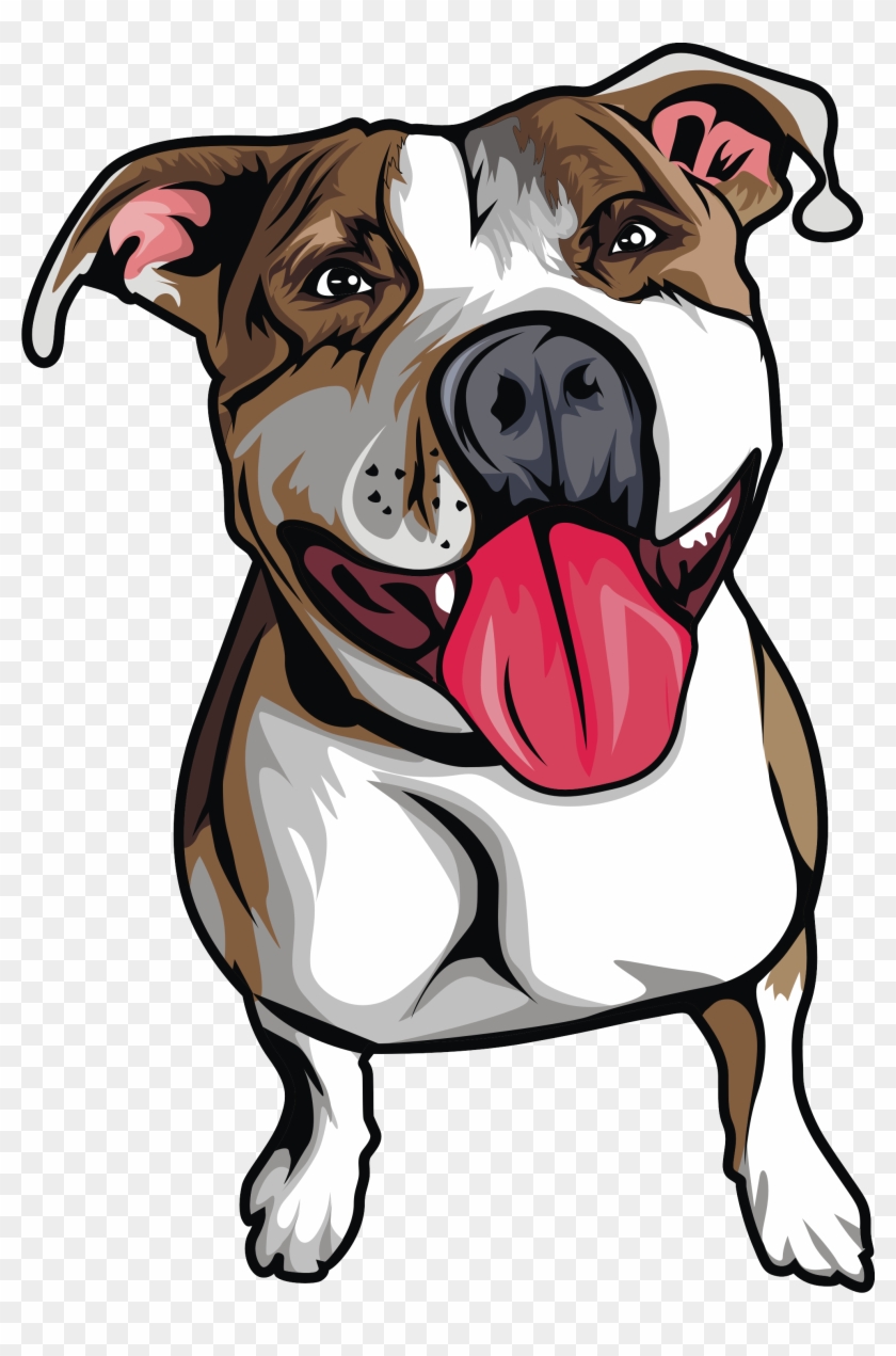 Bulldog In Cartoon Style - American Pit Bull Terrier #323783
