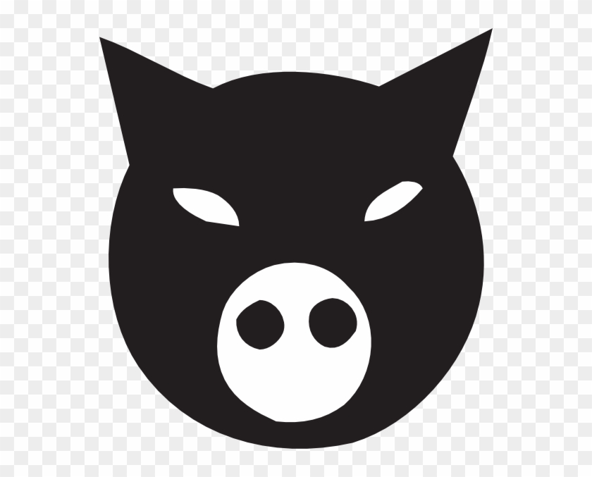 Black Pig Face Svg Clip Arts 558 X 597 Px - Pig Face Animal Farm #323965