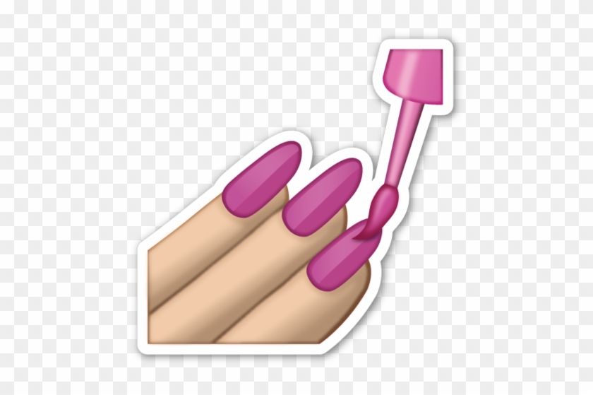 Emoji Unha Rosa Png - Emoji Nails Png #323983