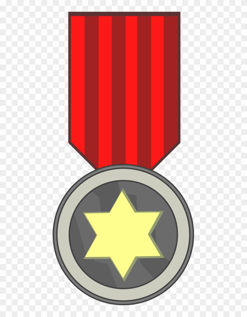 Vector Clip Art Of Star Award Medal On Red Ribbon - General Medal Clipart #324089