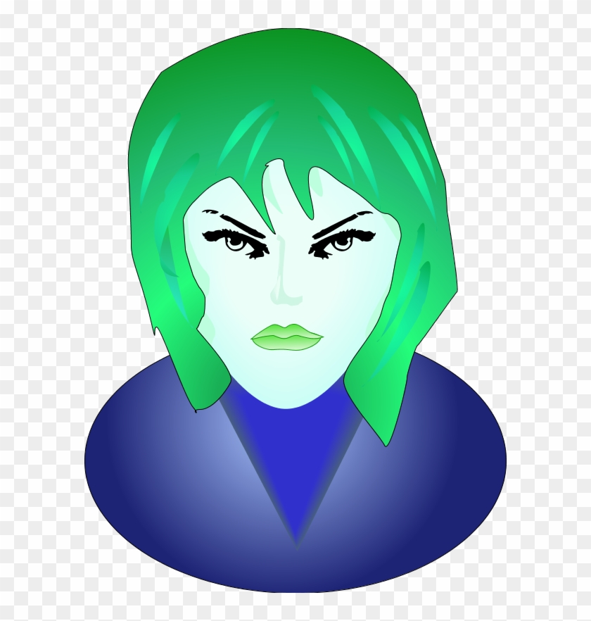 Woman Angry Face - Smiley Femme Fatale Face 1 25 Magnet Emoticon #324197