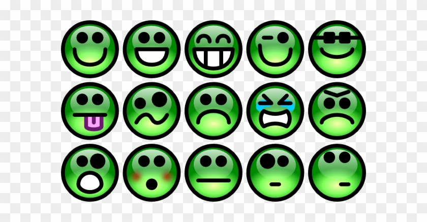 Green Smiley Face Clip Art Emotions - Smiley Face Clip Art #324217