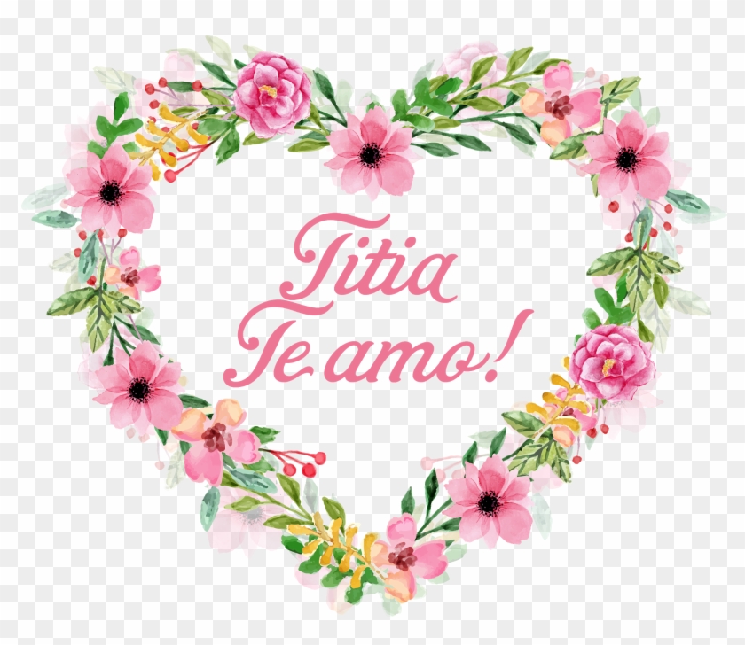 Titia - Flower Heart Watercolor Png #324256