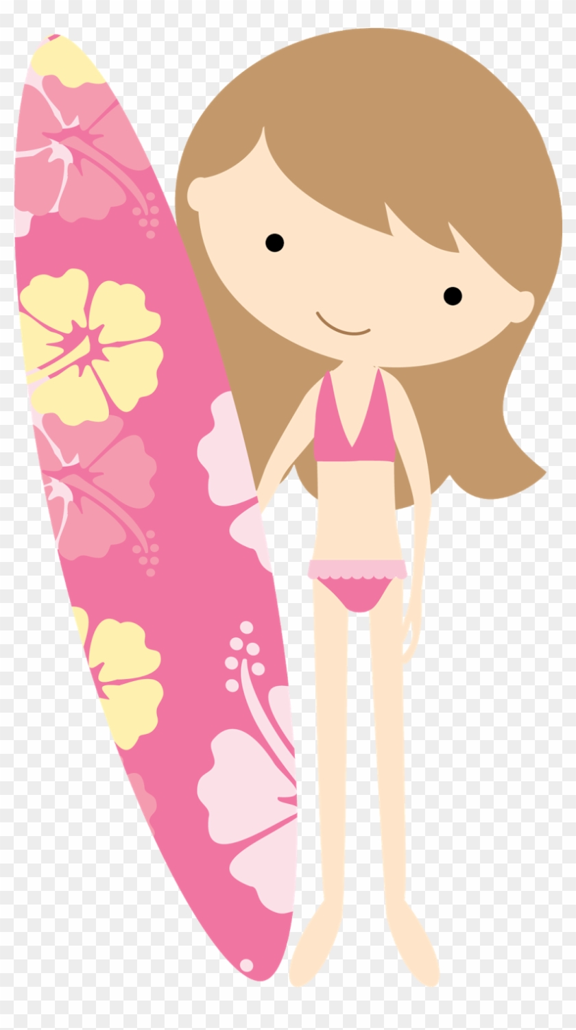 Surfer Girl Clipart - Luau Party Clip Art #324291