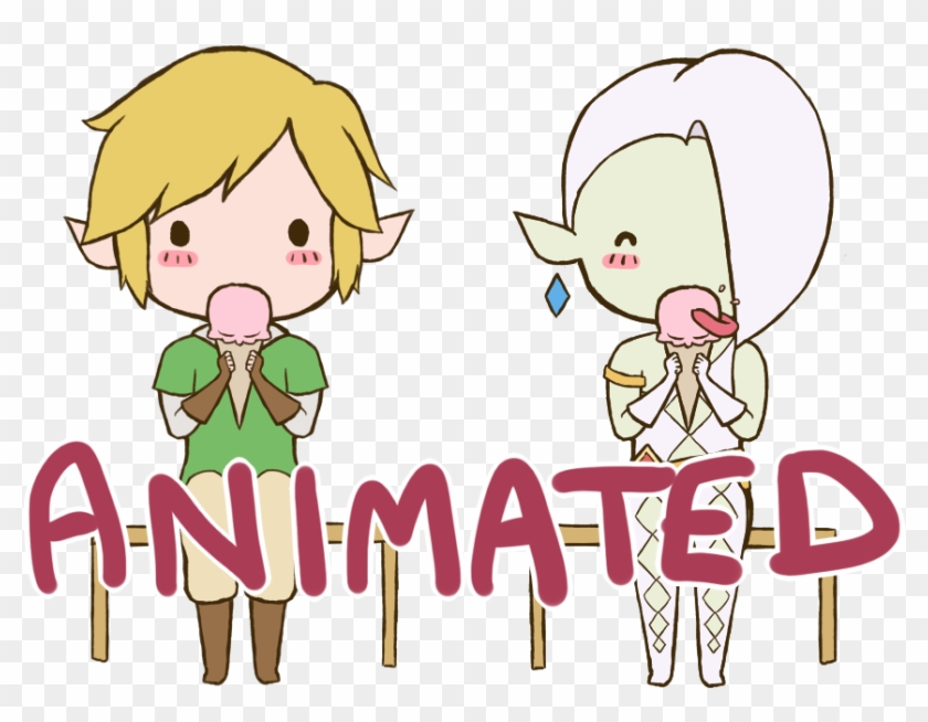 Cute Cartoon Animation Children Eating Ice Cream Cone #324292
