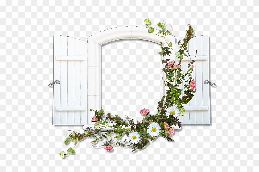 Window With Wild Flowers Flowers Transparent Frame - Window Frame Png Transparent #324327