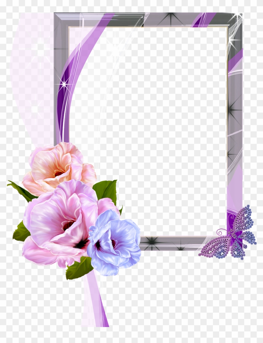 Png Frame With Flowers On A Transparent Background - براويز انيقة #324336