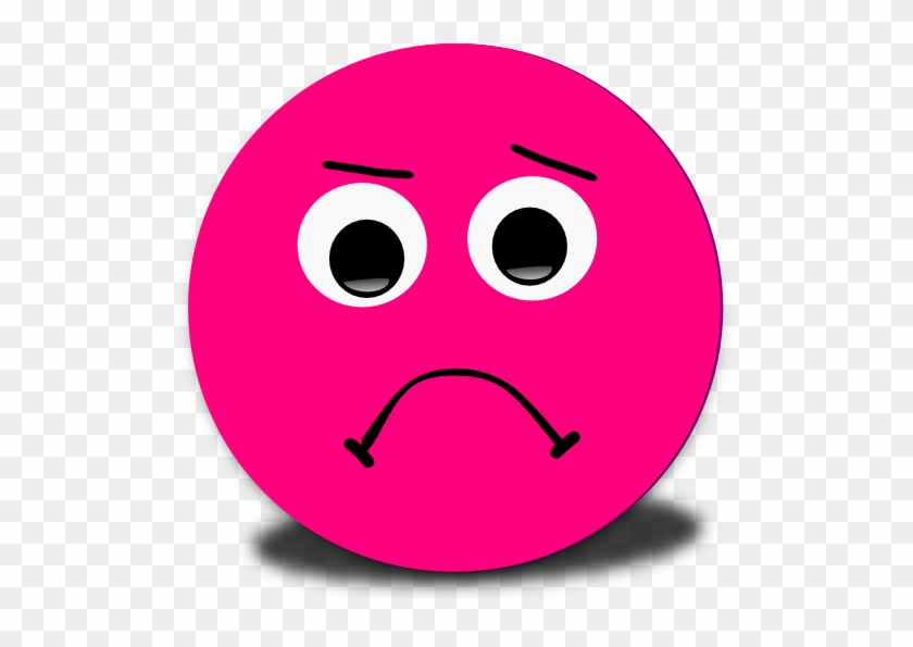 Sad Smiley Pink Emoticon Clipart - Sad Face Emoji Pink #324428