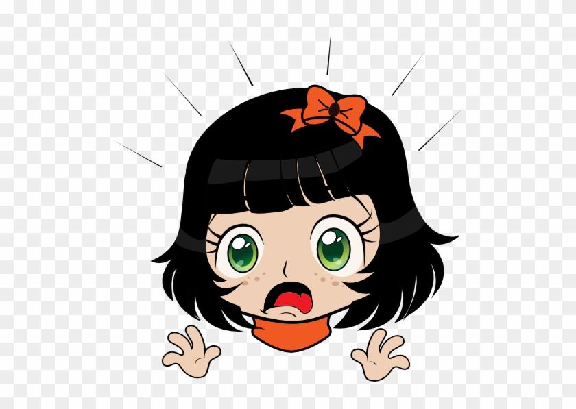 Disgusting Girl Manga Smiley Emoticon Clipart - Surprised Girl Clipart Png #324559