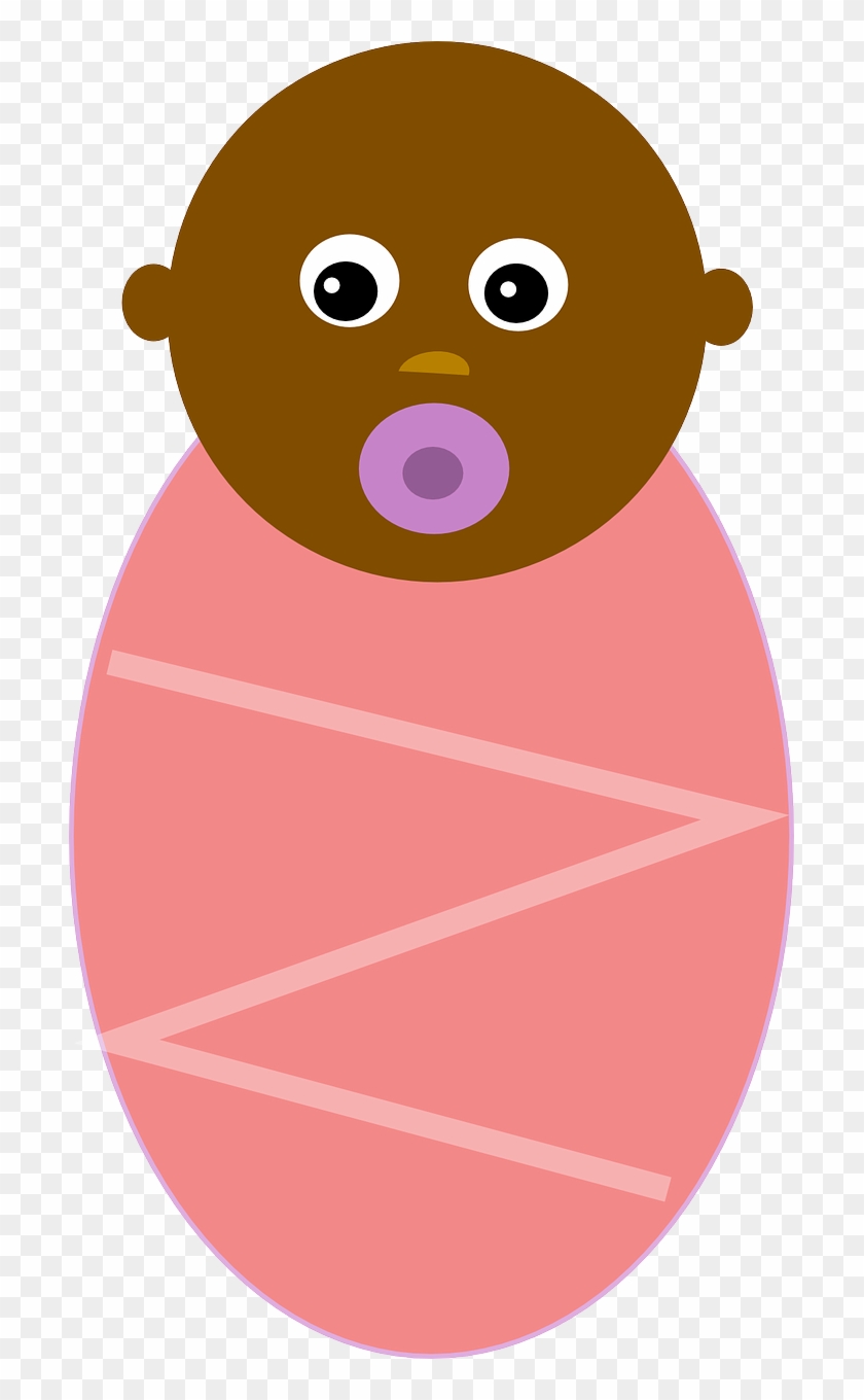 Black, Girl, Brunette, Infant, Newborn - Newborn Black Baby Cartoon - Free  Transparent PNG Clipart Images Download