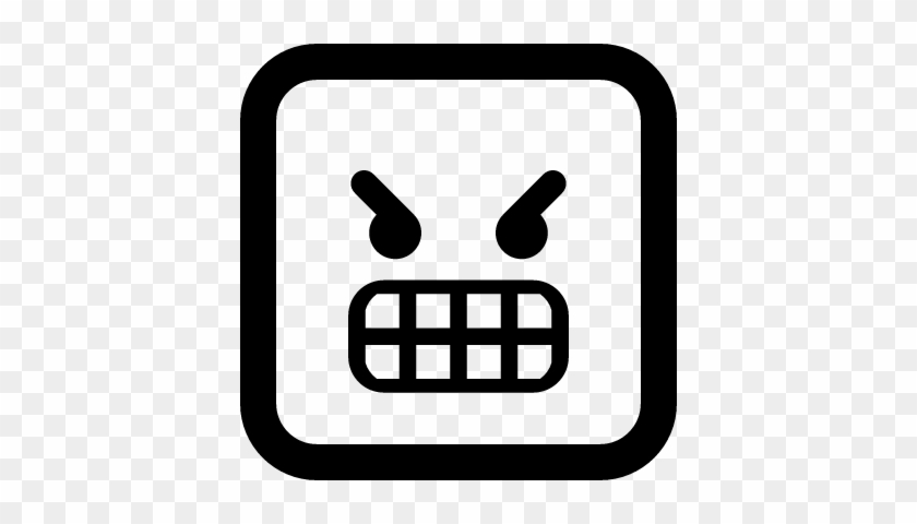 Very Angry Emoticon Square Face Vector - Icono De Subrayar #324673