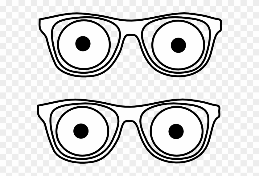 Outline Glassees Eyes Clip Art At Clker - Glasses With Eyes Clipart #324675