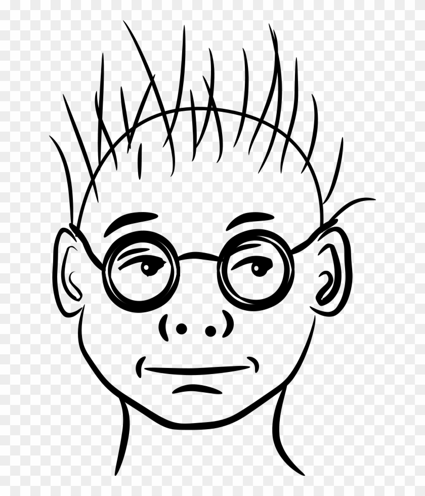 Face Boy Scientist - Cartoon Boy Face With Glasses #324676