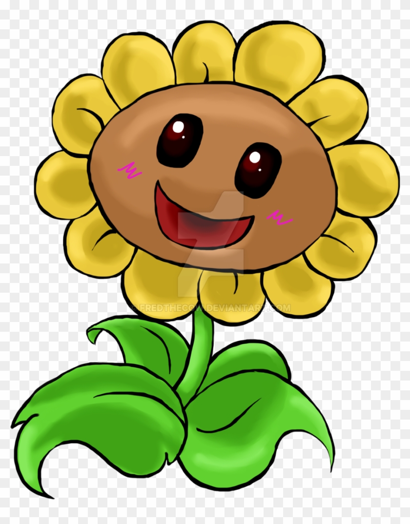 Happy Lil Sunflower By Fredthecow Happy Lil Sunflower - Sun Flower Cartoon Images Png #324755