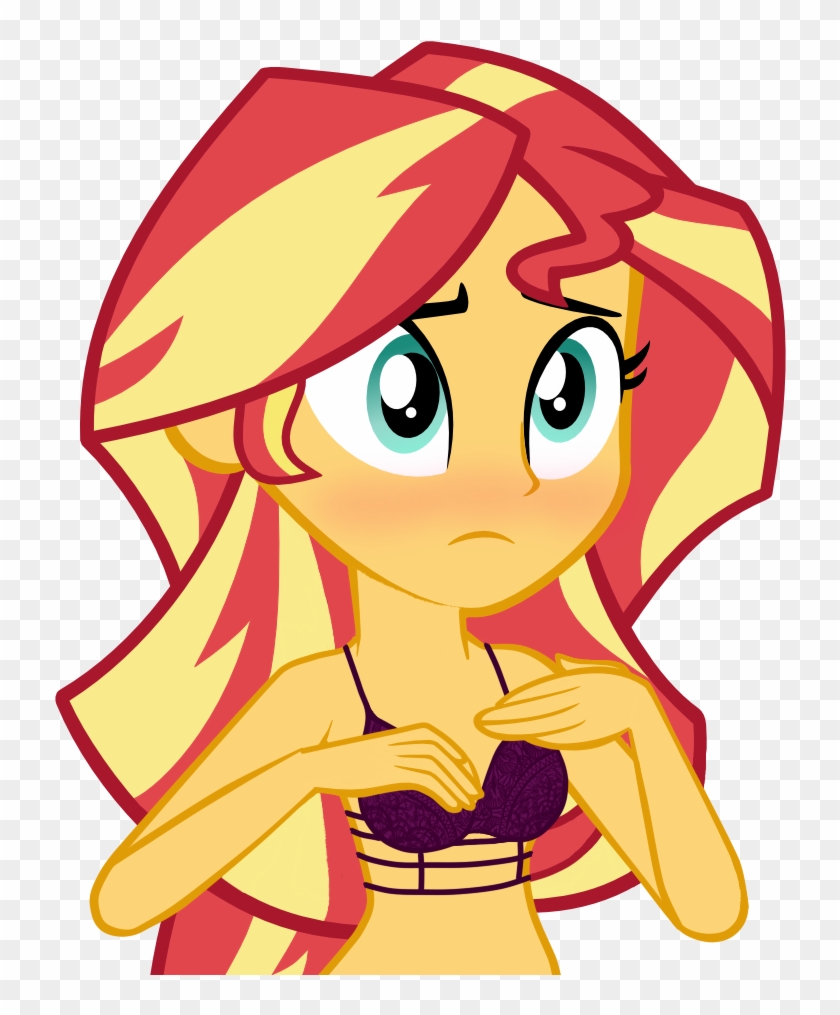 Blushing, Bra, Clothes, Edit, Editor - Sunset Shimmer Equestria Girl #324769