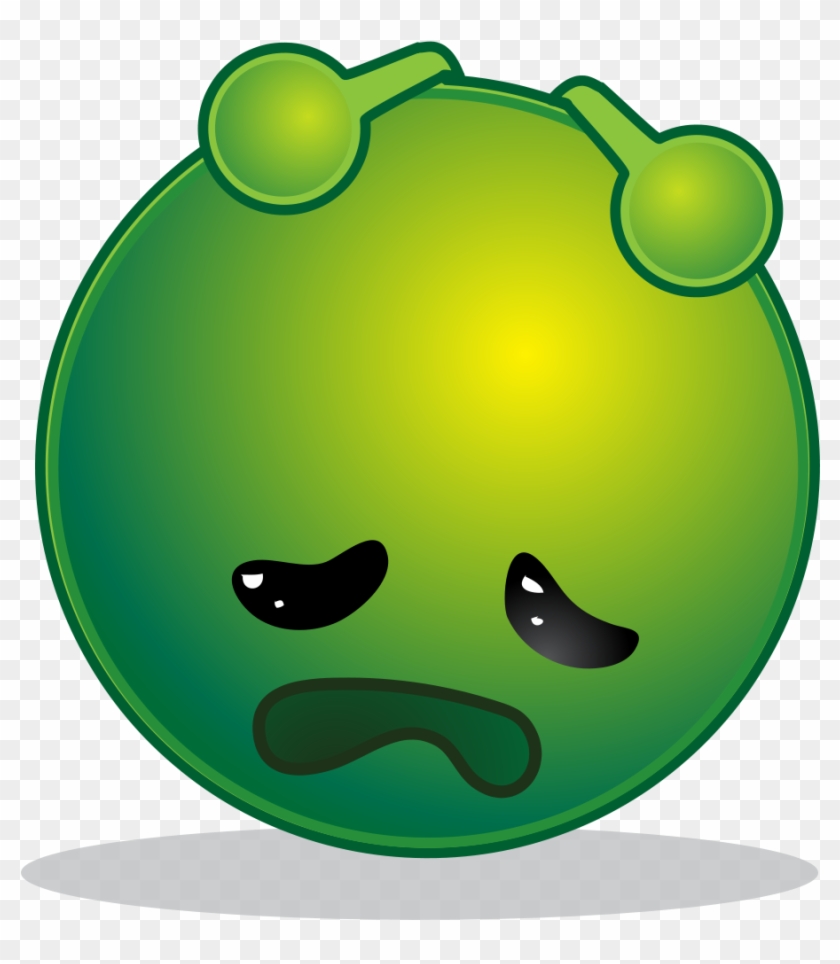 Smiley Green Alien Depresive - Afraid Emoticon Color Green #324872