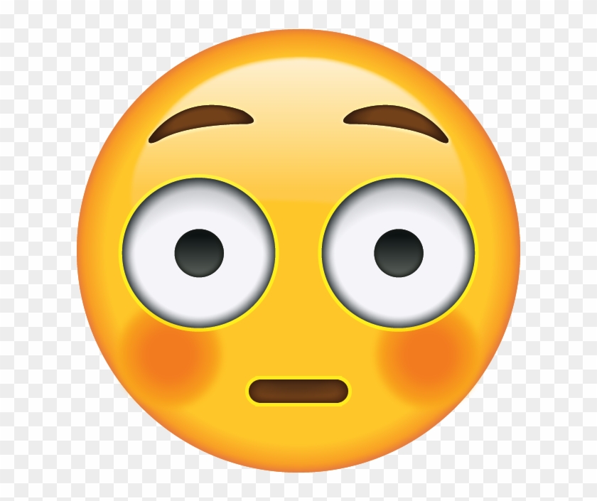 Download Flushed Face Emoji Icon - Wide Eyed Blushing Emoji #324901