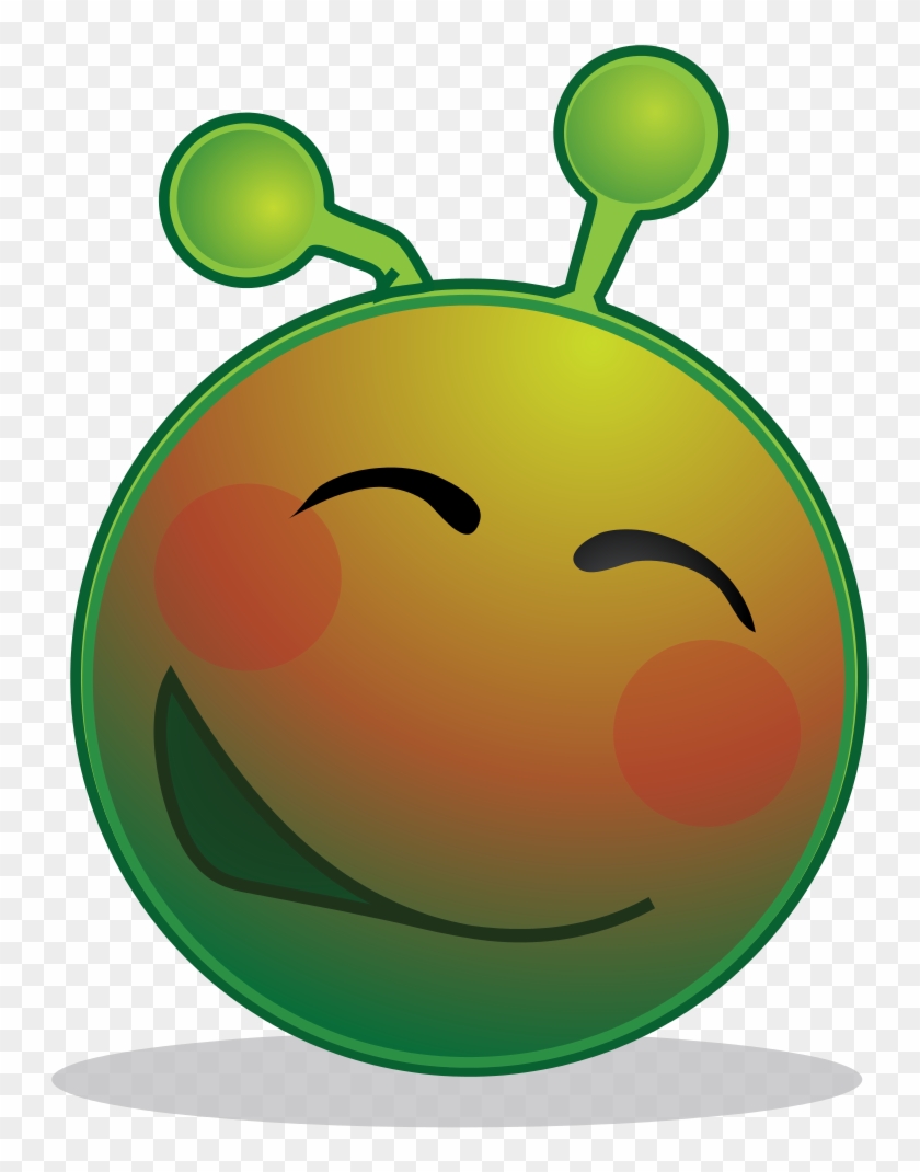 Smiley Green Alien Flustered - Alien Smiley #324928