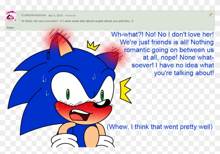 Ask Sonic - Sonic The Hedgehog Blushing #324966