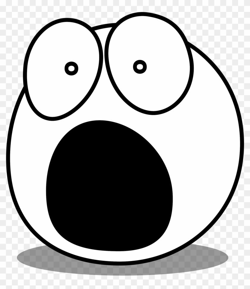 Scared Cartoon People - Scared Face Clip Art Black And White #324986