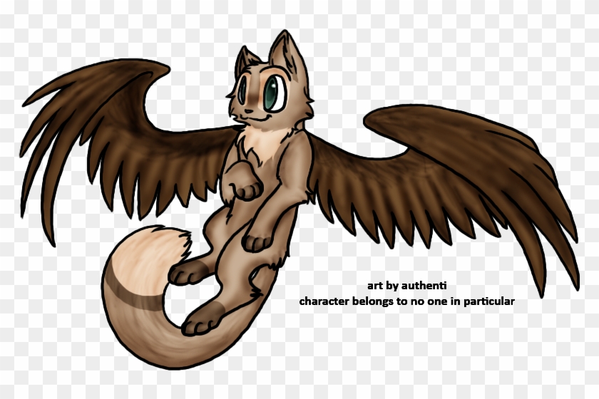 Drawn Cat Winged - Cat With Wings Flying #325156