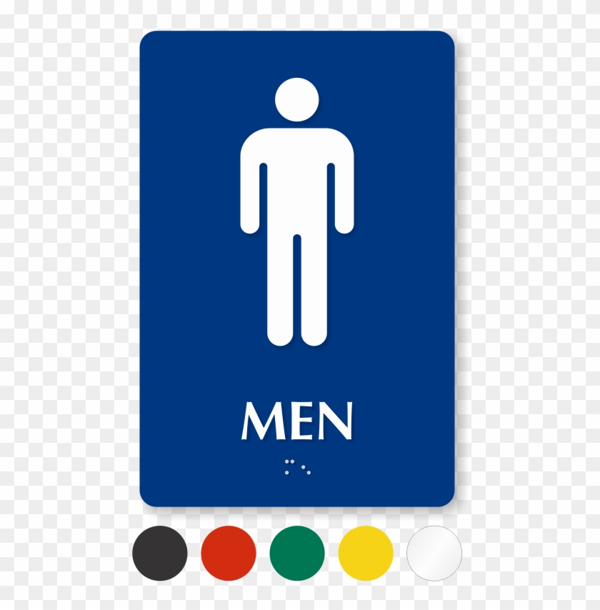 Men Pictogram Braille Restroom Sign - Male Bathroom Sign #325157