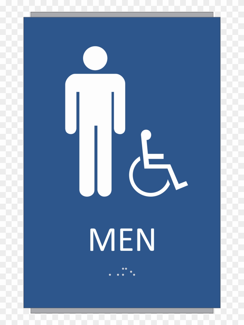 Ada Braille Men Restroom Sign - Women Restroom Sign Black #325168