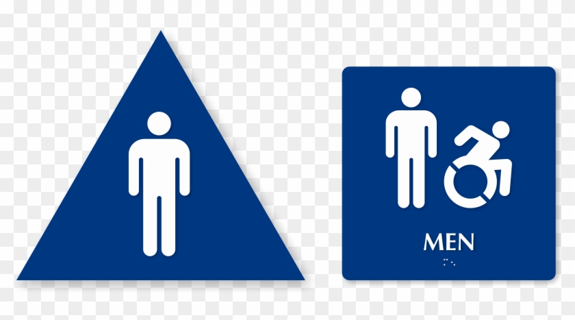 Zoom, Price, Buy - Mens Restroom Sign Triangle #325169