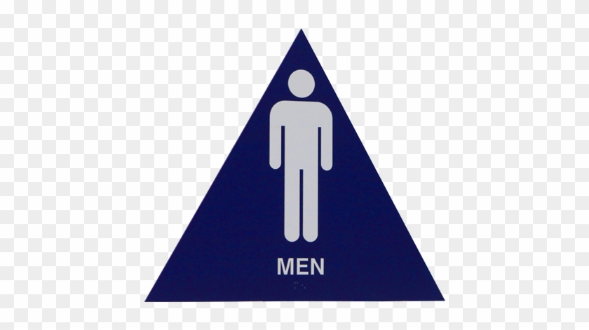 Ada Grade 2 Braille Male Triangle Restroom Sign - Men And Women Restroom Sign #325181