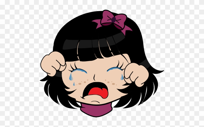 Crying Girl Manga Smiley Emoticon Clipart - بنت تبكي كرتون #325188
