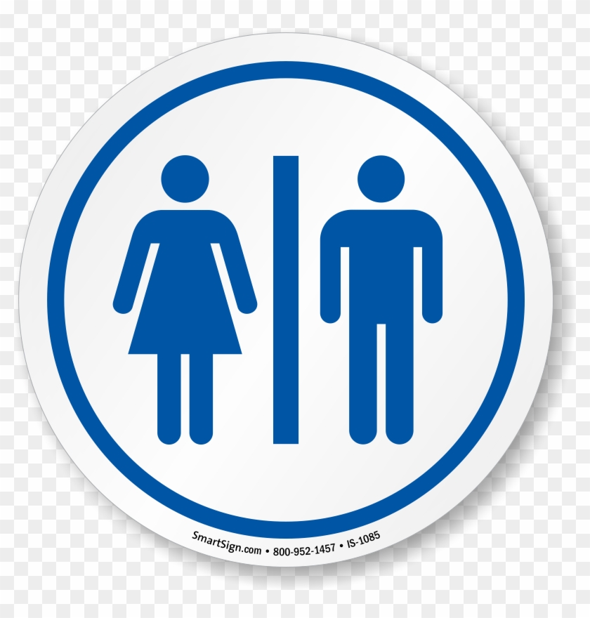 Restrooms Symbol Iso Circle Sign - Bathroom Door Signs Printable #325205