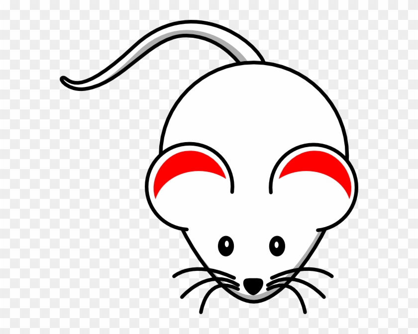 White Mouse Red Ears Clip Art - Mouse Clip Art #325277