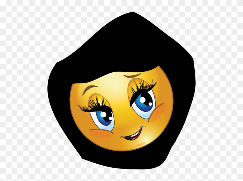 Girl With Hijab Smiley Emoticon - Emoji Face #325283