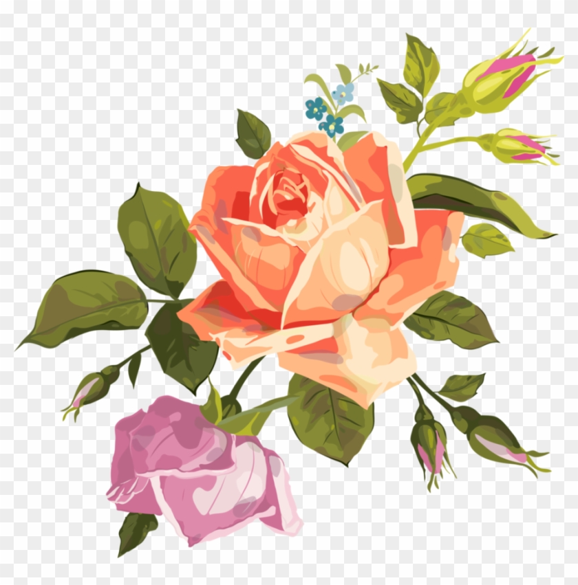 Vintage Flower Art Prints Download - Rose Png - Free Transparent PNG ...