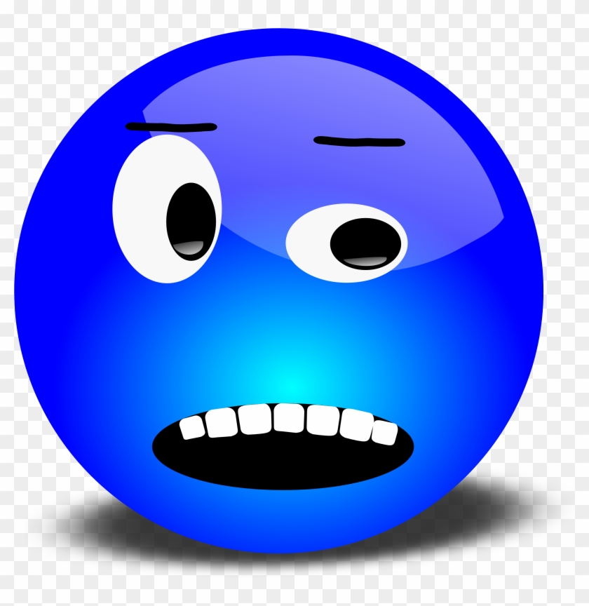 Free 3d Annoyed Smiley Face Clipart Illustration - Blue Smiley Face #325360