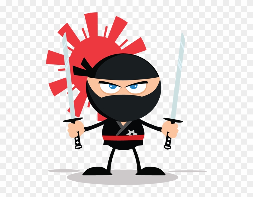 Ninja Warrior Cartoon Mascot Character With Two Katana - 12x12 Art Print:art Print Angry Ninja Warrior Cartoon #325505