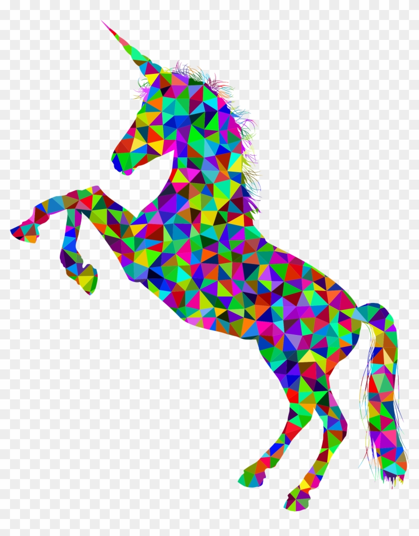 Poly Prismatic Unicorn Silhouette - Low Poly Unicorn #325530