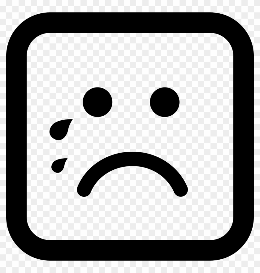 Crying Emoticon Rounded Square Face Comments - Square Face Emoticon #325591