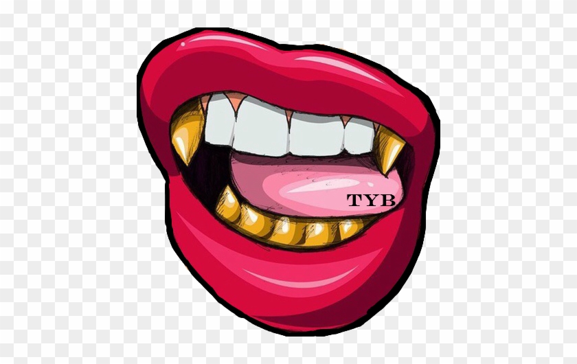 Cartoon Mouth With Grills #325593
