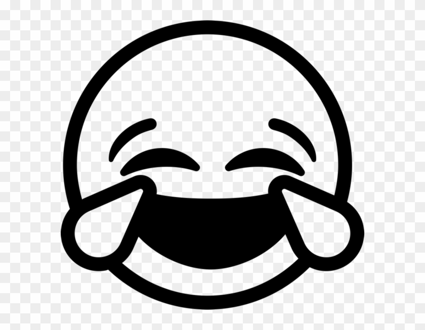 Laughing Tears Emoji Rubber Stamp - Laughing Emoji Black And White #325596