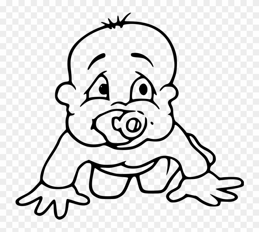 Free Clipart - Cartoon Baby Black And White #325861