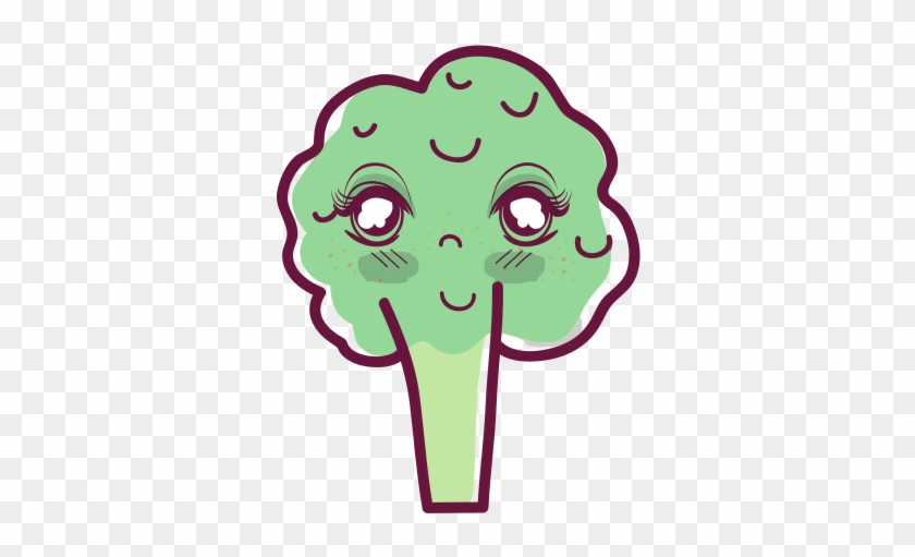 Kawaii Happy Broccoli Vegetable Icon - Illustration #325922