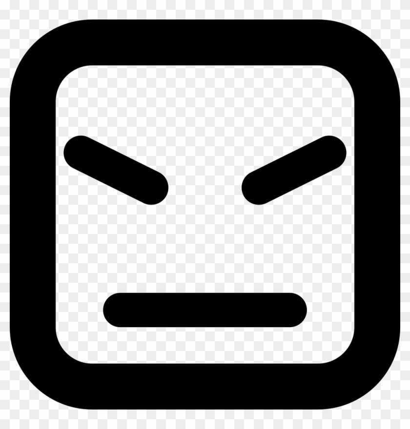 Angry Face Of Square Shape And Straight Lines Comments - Miiverse Icon #325980